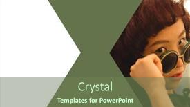  Presentation with green fashion - Presentation design consisting of portrait-of-asian-woman background and a tawny brown colored foreground