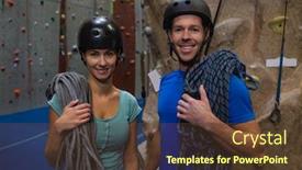  Presentation with athletes - Slide set having portrait-of-athletes-in-sports background and a tawny brown colored foreground