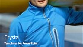  Presentation with blue professional - Audience pleasing theme consisting of portrait-of-athletic-man backdrop and a teal colored foreground