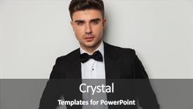  Presentation with baking light waem and a soft gre - PPT theme featuring portrait of attractie groom wearing background and a dark gray colored foreground