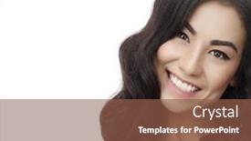  Presentation with asian - Audience pleasing PPT theme consisting of portrait-of-attractive-asian-smiling backdrop and a tawny brown colored foreground