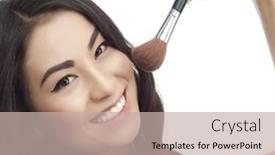  Presentation with asian - Beautiful PPT theme featuring portrait-of-attractive-asian-smiling backdrop and a mint green colored foreground