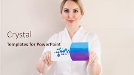  Presentation with beauty product - PPT layouts featuring portrait-of-attractive-beautician-standing background and a lemonade colored foreground