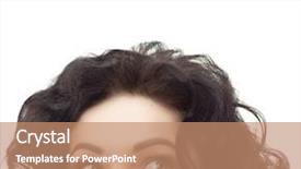  Presentation with skin - Colorful PPT layouts enhanced with portrait of attractive caucasian smiling woman brunette isolated on white studio shot head and shoulders face skin hand hair looking up backdrop and a coral colored foreground