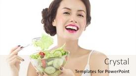  Presentation with eating - Presentation theme having portrait-of-attractive-caucasian-smiling background and a lemonade colored foreground