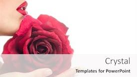  Presentation with lips - Presentation theme enhanced with portrait-of-attractive-caucasian-woman background and a white colored foreground