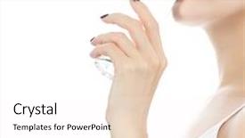  Presentation with drinking water - Colorful presentation enhanced with portrait of attractive caucasian woman isolated on white studio shot drinking water backdrop and a pink colored foreground