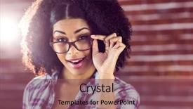  Presentation with glasses - Amazing theme having portrait of attractive hipster posing with glasses against red brick background backdrop and a violet colored foreground