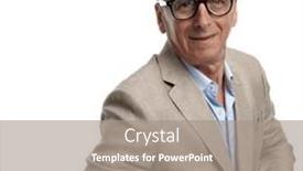  Presentation with 60s - Slide set with portrait-of-attractive-man background and a gray colored foreground