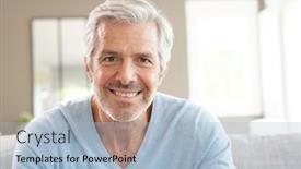 Presentation with at home senior care - Amazing presentation theme having portrait-of-attractive-senior-man backdrop and a light blue colored foreground