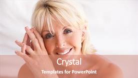  Presentation with senior adults - Slides with portrait of attractive senior woman background and a coral colored foreground