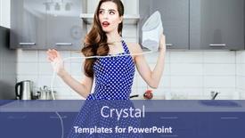  Presentation with blue - Theme enhanced with portrait-of-attractive-young-woman background and a ocean colored foreground