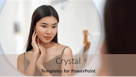  Presentation with self reflection - Theme with portrait-of-attractive-young-woman background and a coral colored foreground