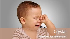  Presentation with baby crying - Slide deck enhanced with portrait of baby boy crying background and a coral colored foreground