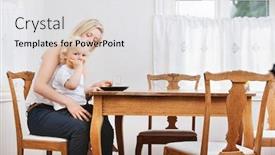  Presentation with dining table - Theme enhanced with s lap at dining table background and a white colored foreground