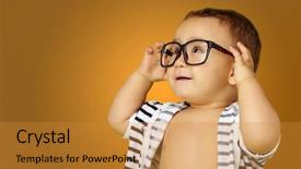  Presentation with 2nd birthday for baby boy - Beautiful presentation theme featuring portrait of baby boy wearing backdrop and a  colored foreground