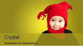  Presentation with baptism baby boy - Slides enhanced with portrait of baby boy wearing background and a gold colored foreground