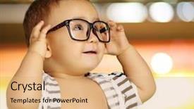  Presentation with night city - Slides with portrait of baby boy wearing background and a  colored foreground