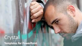  Presentation with bad - PPT theme featuring portrait of bad boy background and a seafoam green colored foreground