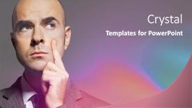  Presentation with contemplating - Cool new presentation theme with portrait-of-bald-businessman-contemplating backdrop and a gray colored foreground