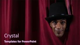  Presentation with curtain - Presentation with portrait of ballet dancer peeking through a stage curtain background and a wine colored foreground