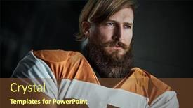 Presentation with dedication - PPT layouts with portrait-of-bearded-american-football background and a tawny brown colored foreground