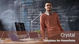  Presentation with developer - PPT theme consisting of portrait-of-bearded-arabian-software background and a tawny brown colored foreground