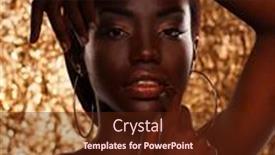  Presentation with female - Slide set consisting of portrait-of-beautiful-african-american background and a tawny brown colored foreground