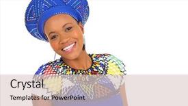  Presentation with white and black woman climbing ladders - Amazing theme having portrait of beautiful african woman backdrop and a lemonade colored foreground