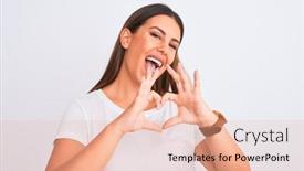  Presentation with heart love - Cool new presentation design with portrait-of-beautiful-and-young backdrop and a  colored foreground