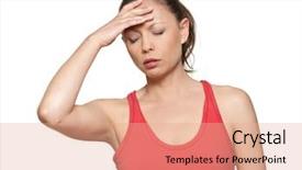  Presentation with headache - PPT theme enhanced with medical loss memory - portrait of beautiful asian woman background and a coral colored foreground