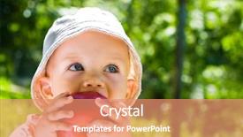  Presentation with eating - Amazing theme having beautiful baby boy eating apple backdrop and a coral colored foreground