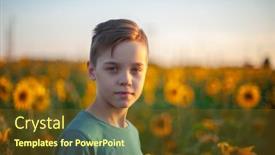  Presentation with summer school - PPT layouts enhanced with portrait-of-beautiful-blond-kid background and a tawny brown colored foreground