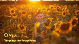  Presentation with summer school - Cool new PPT theme with portrait-of-beautiful-blond-kid backdrop and a tawny brown colored foreground