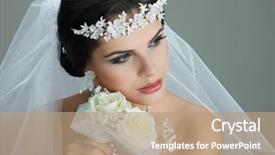  Presentation with wedding - PPT theme with portrait of beautiful bride wedding background and a  colored foreground