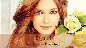  Presentation with cosmetics beauty - Slides consisting of portrait of beautiful bride with a bridal bouquet wedding beauty fashion cosmetics background and a red colored foreground