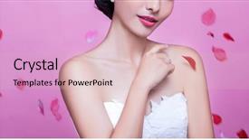  Presentation with pink rose petals - Beautiful presentation theme featuring portrait of beautiful bride backdrop and a lemonade colored foreground