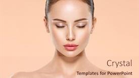  Presentation with beautiful skin - Slide deck enhanced with portrait-of-beautiful-brunette-woman background and a lemonade colored foreground