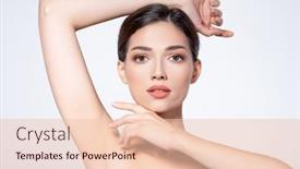  Presentation with beauty makeup - Presentation consisting of portrait-of-beautiful-brunette-woman background and a lemonade colored foreground