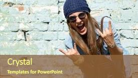  Presentation with cool - Beautiful PPT theme featuring portrait of beautiful cool girl backdrop and a tawny brown colored foreground