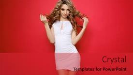  Presentation with hair dress - Slide set enhanced with portrait-of-beautiful-female background and a red colored foreground