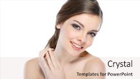  Presentation with emotions - Beautiful PPT theme featuring portrait of beautiful girl isolated backdrop and a lemonade colored foreground