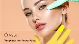  Presentation with skin doctor - Cool new presentation design with portrait-of-beautiful-girl backdrop and a coral colored foreground