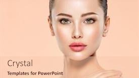  Presentation with beautiful skin - Presentation design featuring portrait-of-beautiful-girl background and a lemonade colored foreground