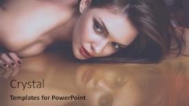  Presentation with makeup - Slide set consisting of portrait-of-beautiful-girl background and a  colored foreground