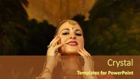  Presentation with traditional culture - PPT layouts enhanced with portrait-of-beautiful-indian-female background and a tawny brown colored foreground
