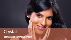  Presentation with portrait of indian macaque monkey - PPT layouts having portrait of beautiful indian woman background and a coral colored foreground