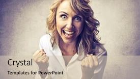  Presentation with triathlon run woman - Beautiful PPT layouts featuring portrait of beautiful mature woman backdrop and a lemonade colored foreground