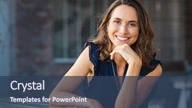  Presentation with coffee shop - PPT layouts having portrait of beautiful mature woman background and a ocean colored foreground