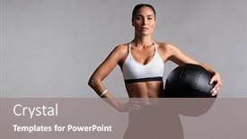  Presentation with sports medicine - Beautiful PPT theme featuring portrait-of-beautiful-mid-adult backdrop and a gray colored foreground